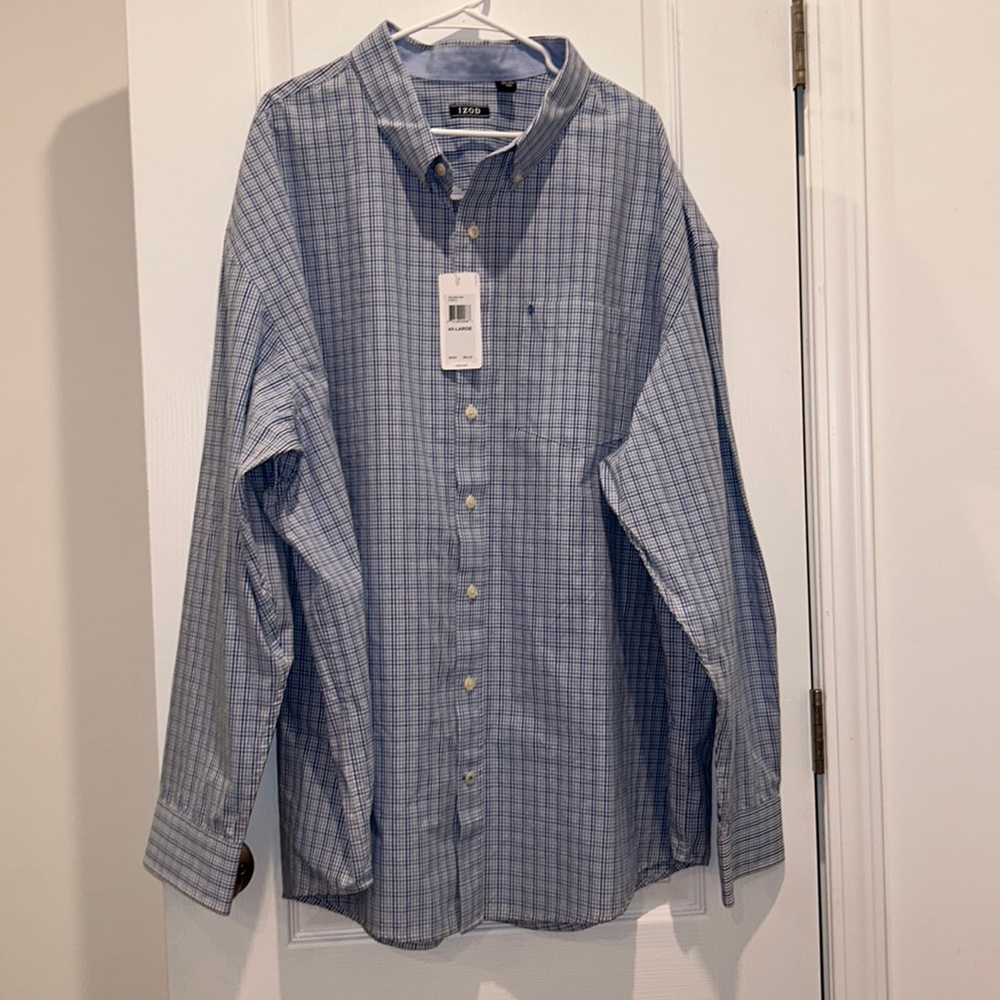 Izod Men’s Long Sleeve Button down Shirt, Size 4XL